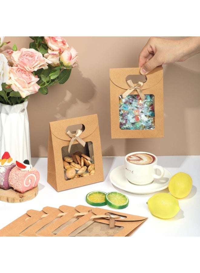 اسرلي وايت 12 كيس هدايا من ورق الكرافت بنافذة شفافة - Image 5